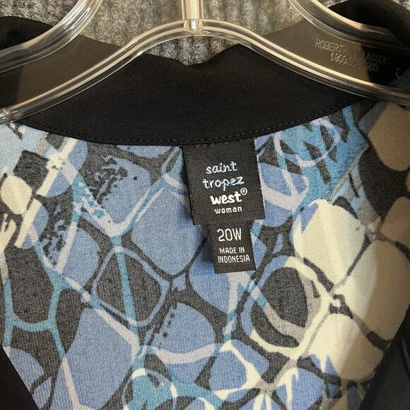 Saint Tropez West Womens Printed Shift Dress Plus Size 20W Multi Color Stretch - Picture 5 of 11